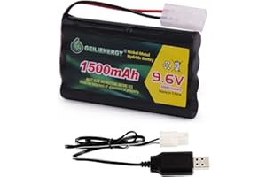 QBLPOWER 9.6V 1500mAh NI-MH Rechargeable Battery Pack for RC Car Boats Robots and Charger Cable