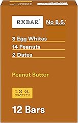 RXBAR Protein Bars, 12g Protein, Gluten Free Snacks, Snack Bars, Peanut Butter, 22oz Box (12 Count)