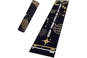 Yirinatek Professional Darts Mat with Oche Line System & Throw Lines – Premium Dart Mat for Floor Steeldart & Soft Darts | 26