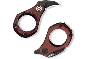 CIVIVI Pyrus Mini Keychain Knife (1 Piece), Small EDC Pocket Folding Box Cutter with 14C28N Blade & Ringed G10 Handle, Christmas Stocking Stuffers Gift for Men Women C23038-1, Burgundy