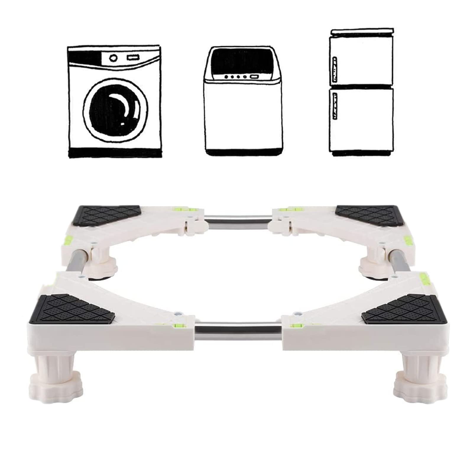 Washing Machine Stand Base Heavy Duty 4/8 Feet Adjustable Washing Machine Base Stand Holder Bracket for Dryer Washing Machine Refrigerator(4 Feet)