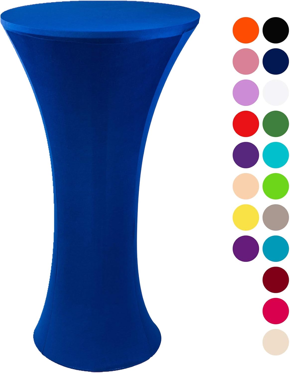 Best High Cocktail Folding Table Stretch Fabric Tablecloth Blue