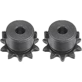 uxcell #25 Chain Roller Sprocket, 5mm Bore 1/4" Pitch 10 Tooth Single Strand Chain Sprocket, C45 Carbon Steel 25 Roller Chain Sprocket with Set Screws for ISO 04C Chain, 2Pcs
