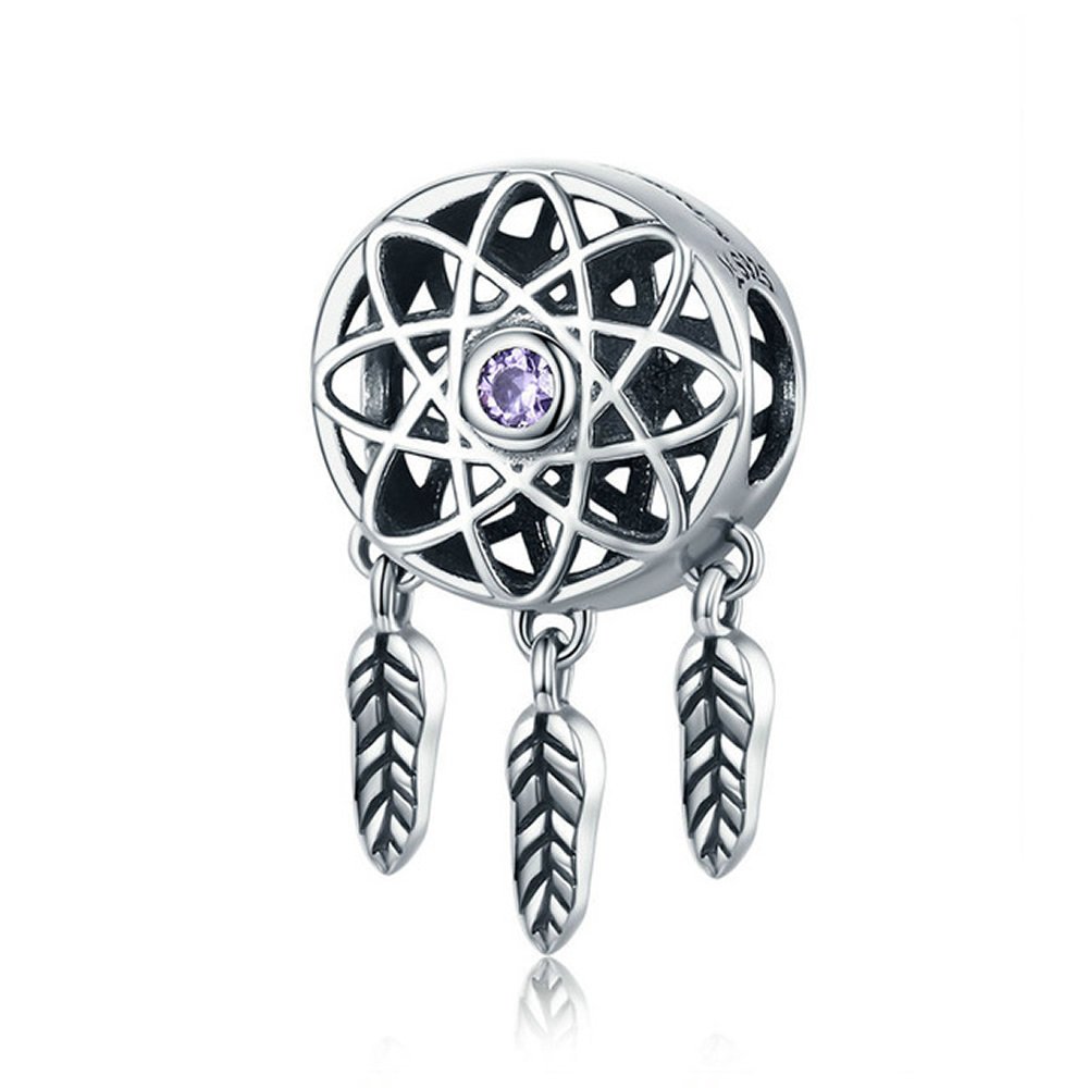 Bijoux Blu Dream Catcher Genuine 925 Sterling Silver Beautiful Dream Catcher Holder Beads fit Charm Bracelet Necklace DIY Jewellery