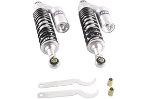 Mallofusa 320mm Pair Motorcycle Rear Air Shock Absorbers for Honda Kawasaki Yamaha Suzuki Universal Silver & Black