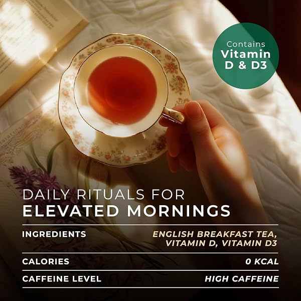GYA TEA CO ENGLISH BREAKFAST TEA GIFT SET (16 CT) – HIGH CAFFEINE WELLNESS TEA POD RICH IN VITAMIN D, D3 FOR REFRESH & ENERGY