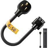 WenStorm NEMA 6-50 Adapter for Tesla Gen 2 Mobile Connector, 240V 32A | Welding Outlet EV Charger Adapter, Heavy-Duty Level 2 Charging for Tesla Model 3, S, X, Y - Safe and Durable (6-50P, 16 Inch)