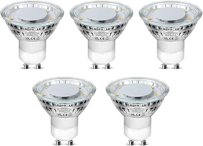 Lepro GU10 LED Bulbs Cool White 5000K 4W 325lm 100° Pack of 5