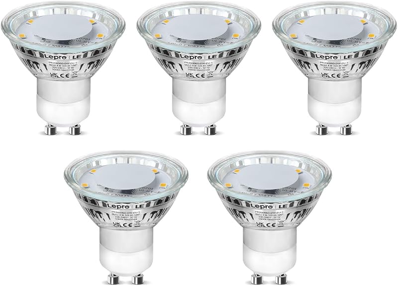 Lepro GU10 LED Bulbs Cool White 5000K 4W 325lm 100° Pack of 5