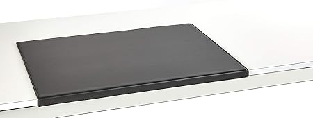 Luxentury Schreibtischunterlage Schreibunterlage Leder Kantenschutz: 70x50 cm Echtleder abgewinkelt Auflage schwarz rutschfes