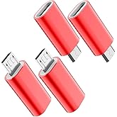 JXMOX USB C to Micro USB Adapter, (4-Pack) Type C Female to Micro USB Male Convert Connector Support Charge Data Sync Compati