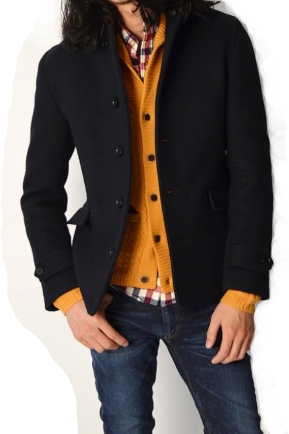 Amazon シップス Ships Sc メルトン シングル Pコート t Navy2 Ll コート ジャケット 通販