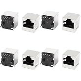 uxcell RJ45 Coupler 8P8C, PCB Mount, Female to Female, 8Pcs, for Ethernet | RJ45 Cat5 coupler, 8P8C PCB mount socket connector, female to female network adapter, modular data jack for easy PCB mounting