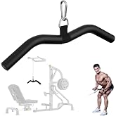 Mbotnee Upgraded LAT Pulldown Bars, 19" LAT Pull Down Bar Attachments for Home Gym, Curl Triceps Press Down Bar Handle LAT Bar Cable Machine Attachment for Pulley System, Rowing LAT Pull Down Bar