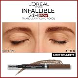 L'Oreal Brow Liner Triangular Pencil Brunette 24H With Spoolie Natural Matte view 3