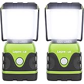 LE 1000LM Battery Powered LED Camping Lantern, Waterproof Tent Light with 4 Light Modes, Camping Essentials, Portable Lantern Flashlight for Camping, Emergency Light, Power Outages, Not Rechargeable