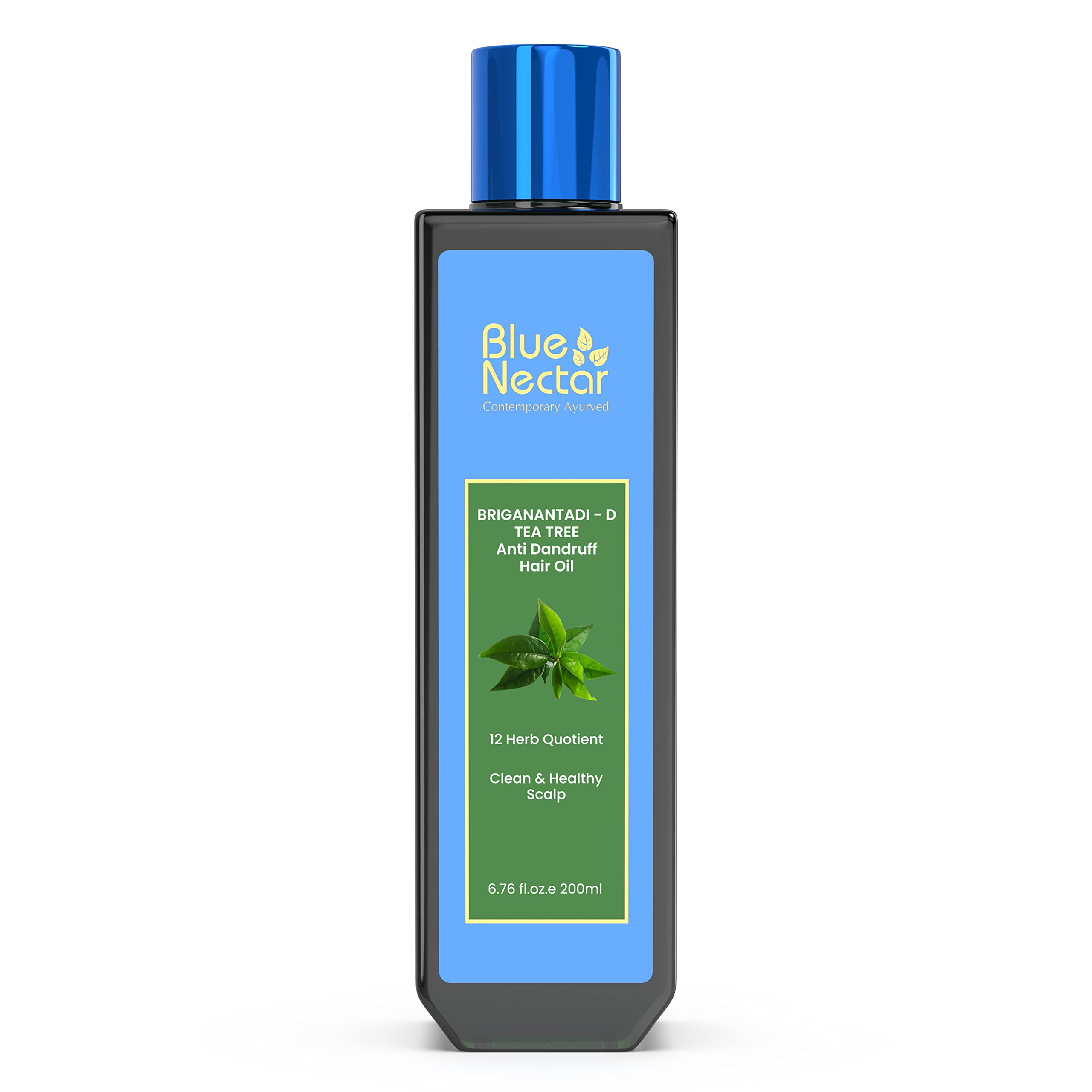 Blue Nectar Tea Tree Healthy Scalp and Anti Dandruff Hair Oil with 14 Ayurvedic herbs (200 ml)