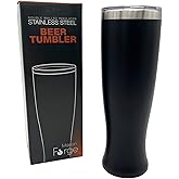 MASON FORGE | Stainless Steel Insulated Beer Tumbler | Double Wall Vacuum Insulated | Sweat & Condensation Free | HOT or Cold Beverages | Pilsner Style Glass | 30 Ounce Beer Bomb