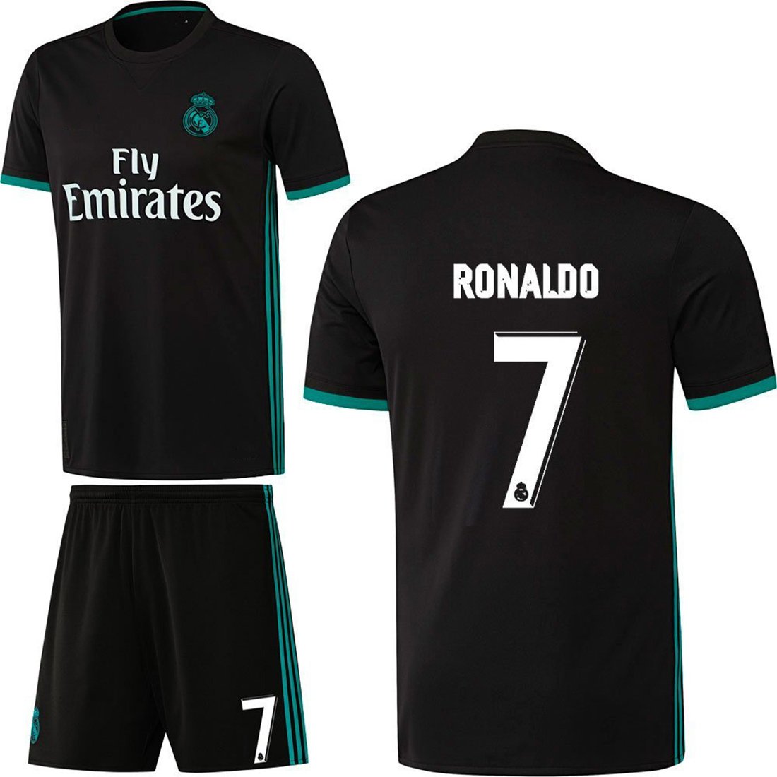 Fútbol Real Madrid CF Away Set 2017 2018 con jugador Nombre Negro ...