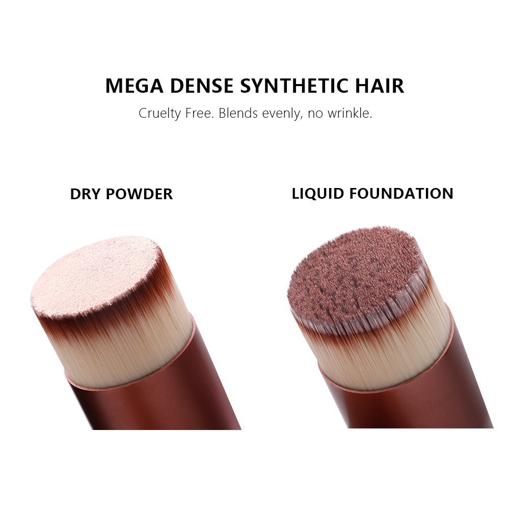 DUcare Flat Top Kabuki Foundation Brush, Synthetic Professional Liquid Blending Mineral Powder Makeup Tools, Rose Golden/White: Beauty