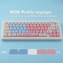 Tsungup MOA Profile Keycaps,140 Keys Pink Ceramic