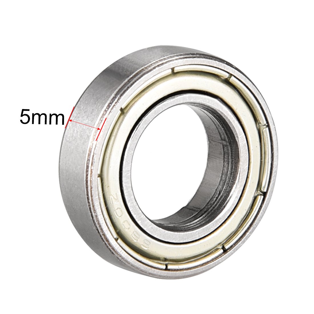 sourcing map 6800ZZ Deep Groove Ball Bearing Double Shield 6800-2Z 1080800, 10mm x 19mm x 5mm Carbon Steel Bearings (Pack of 8) - Image 4