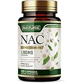 Built by Nature NAC Supplement – 1200mg N-Acetyl-L-Cysteine – Immune & Respiratory Support, Liver Health, Antioxidant Supplement – Non-GMO, Gluten-Free 120 Capsules