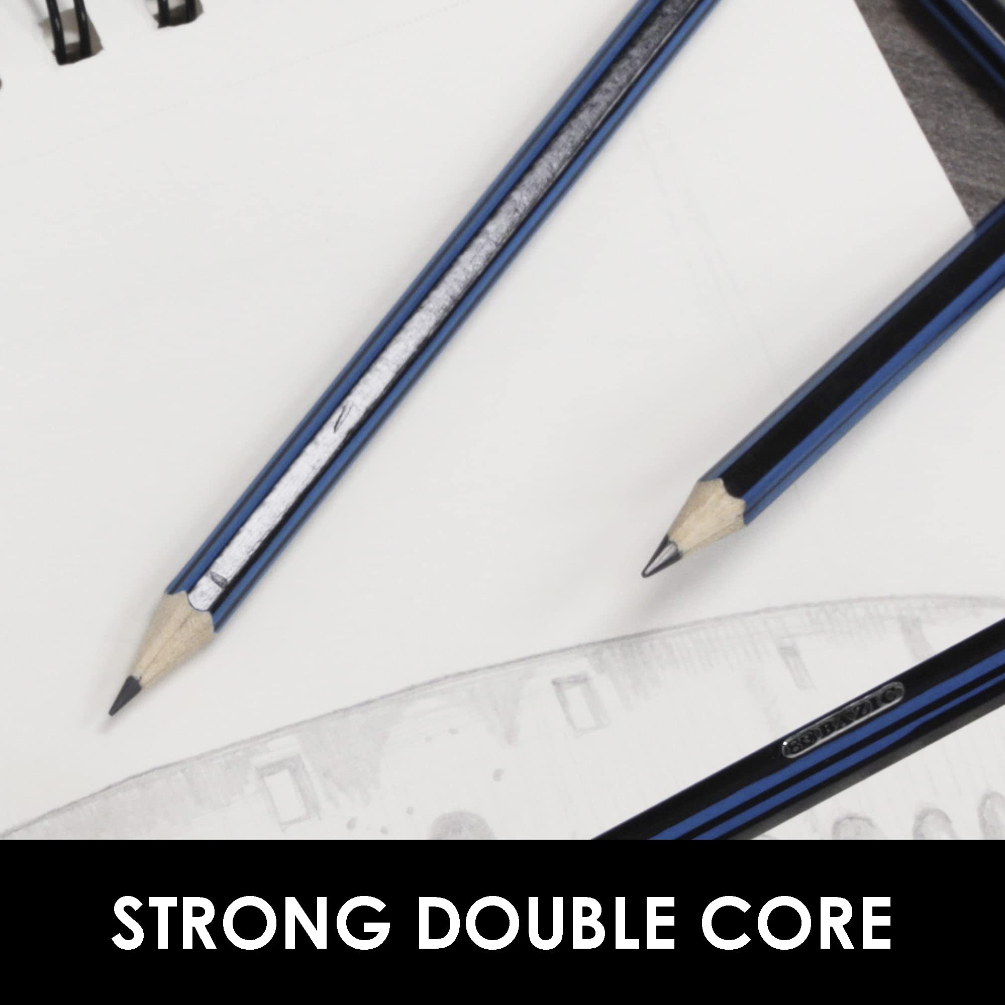 BAZIC Drawing Sketching Pencil Set, HB 2B 4B 6B 7B 8B, Professional Graphite Sketch Kit Pencils, for Artists Adults Beginners (6/Pack), 1-Pack