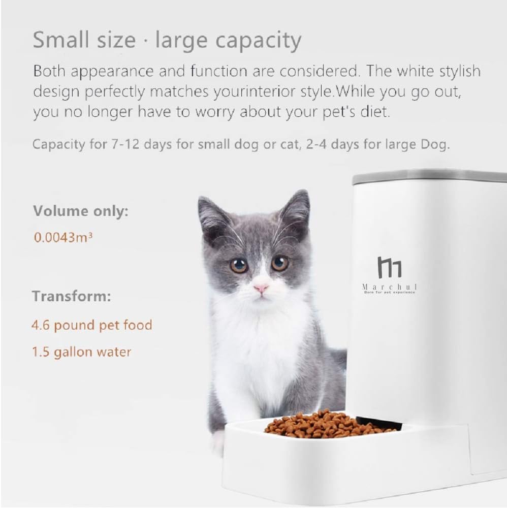 Pet Supplies : PAKEWAY Cat Dog Feeder and Waterer Pet Self-Dispensing : 