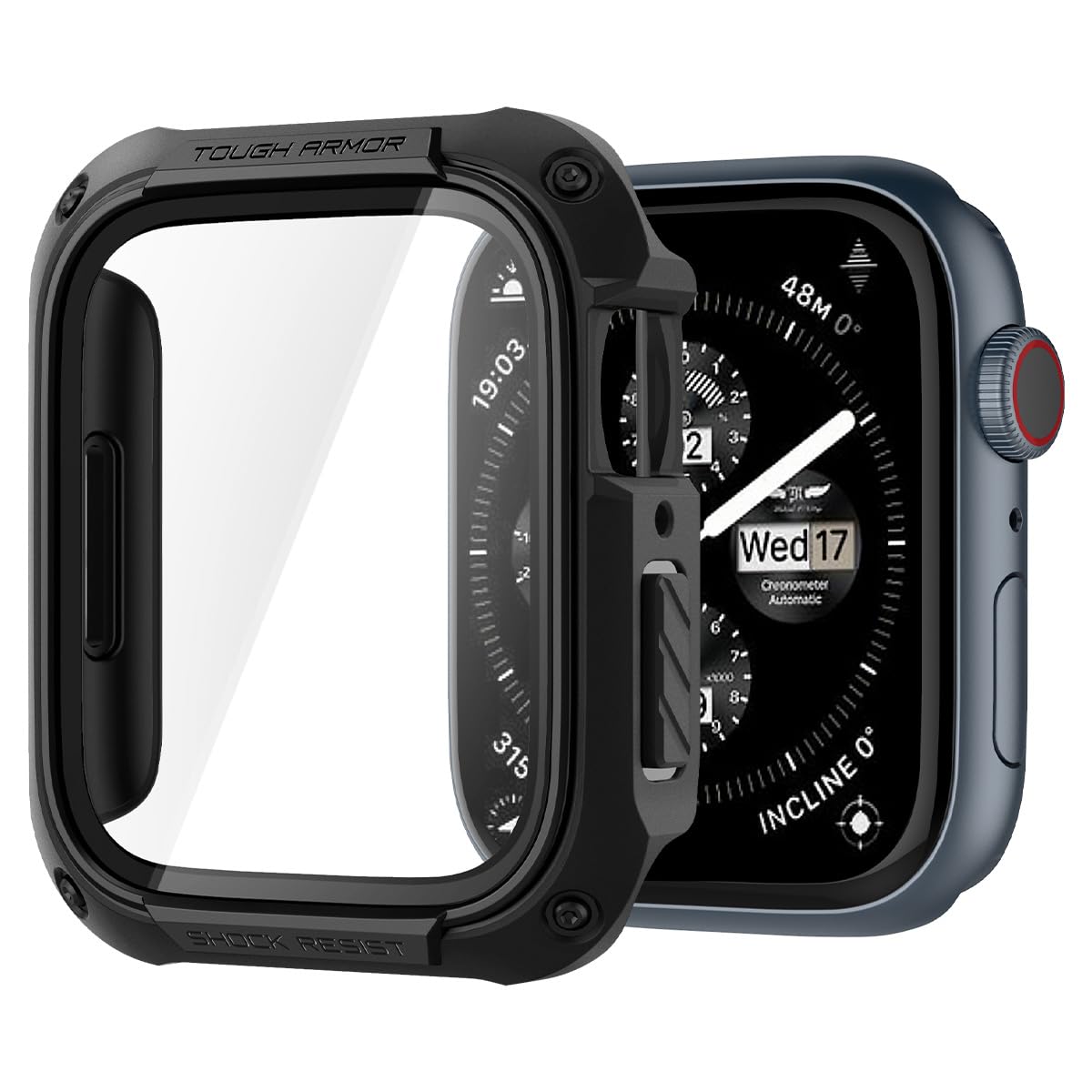 Spigen Tough Armor Case Compatible with Apple Watch Series 9/8/7 (45mm) - Black