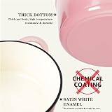 Overmont 26cm Enamelled Cast Iron Round Casserole Pot with Lid Pink 5.5QT view 8