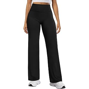 FireSwan No Front Seam Yoga Pants Women High Waist Wide Leg Pants | Back V-Seam, Stretch, Breathable, Buttery Soft, Loose, Sw