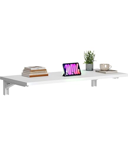 Amazon.com: Wall Mounted Folding Shelf with Brackets - Solid Wood
