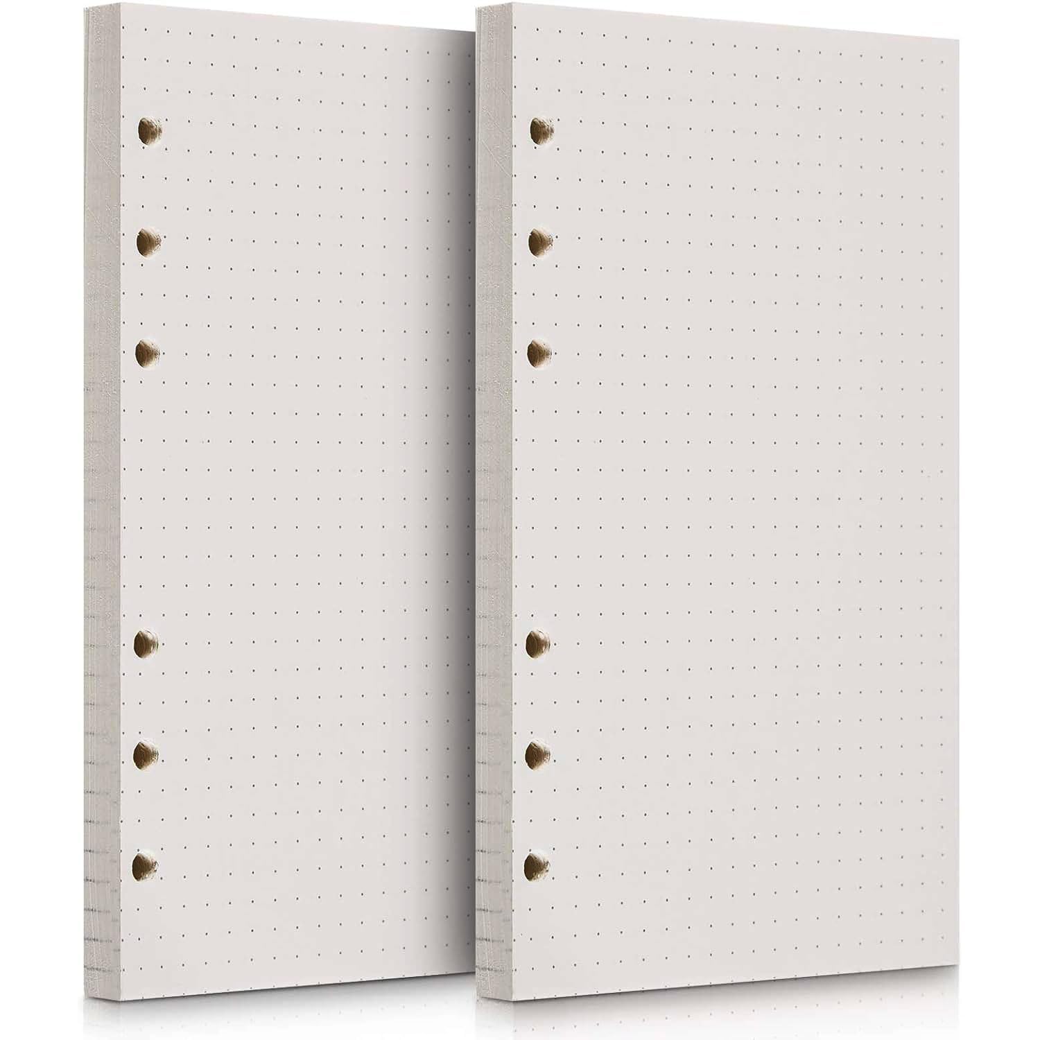 160 Sheets/320 Pages A6 Refills Dotted Paper,2 Pack Ruled Line Paper 6 Holes Binder Inserts Paper,Refillable Notebook Planner for Journals Travel Organiser Refills 10.5 x 17 cm