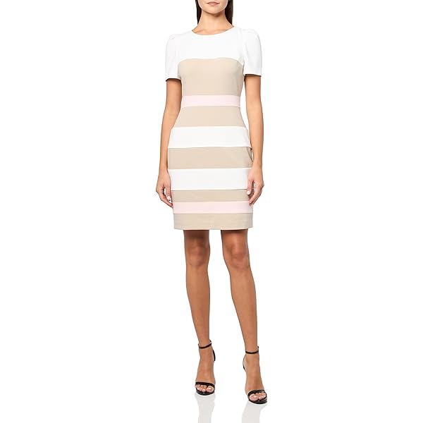 Tommy Hilfiger Women's Short Sleeve Jewel Neck Colorblock Studded  Asymmetrical Hem Crepe Mini Dress, Sky Captain/Ivory, 0 at Amazon Women's  Clothing store