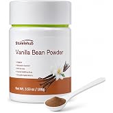 Vanilla Bean Powder 3.53oz, Rich Aroma, Easy Mixing for Coffee and Baking | 100% Pure, No Additives, Vegan, Fine Texture, Measuring Spoon Included, Desserts, Pastries, Ice Cream, Cooking