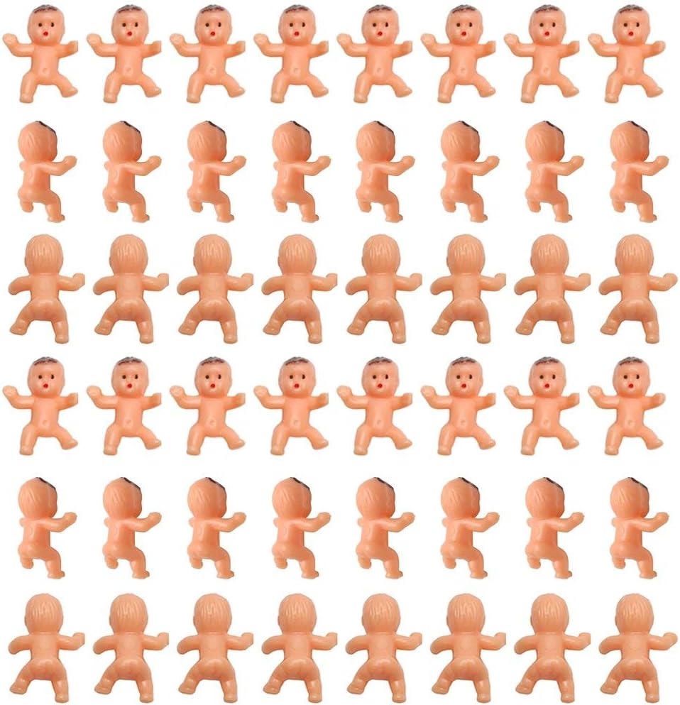 60 Pcs 1" Mini Plastic Babies Party Favor/Baby Shower ice Cube Game Party Game Decor Party Decorations, Baby Toys