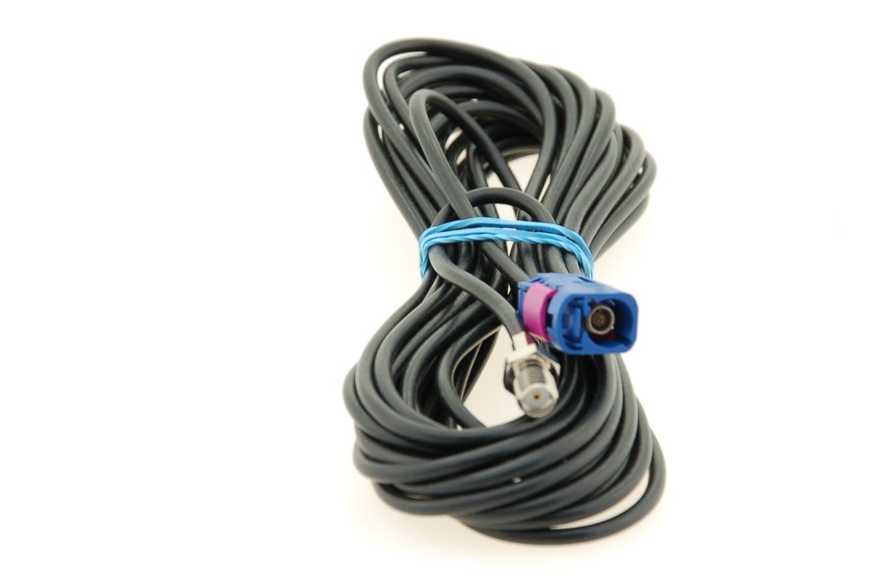 Alda PQ Antenna Extension cable 5m, RG174 for SMA/F to Neu Fakra/F Blue Code C
