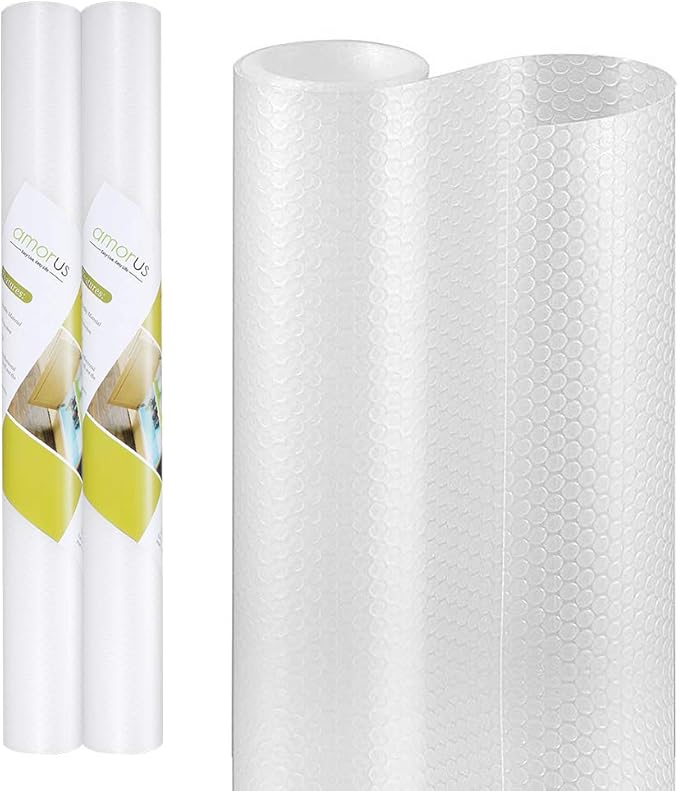 amorus 2 Rolls Plastic Shelf Liners Liner NonSlip Drawer Clear Shelf Liner NonAdhesive