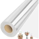 woric Clear Cellophane Wrap Roll 31.5 inch x 120 Feet (31.5" fold into 16") | Double Layer Cellophane Wrap for Gift Basket Wrapping Plastic for Fall Graduation Halloween Wedding Bouquets Treats Crafts