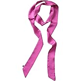 GUZOSJO Solid Color Long Neckerchief Pure Skinny Scarf Necktie Handbag Wrap Handle Satin Belt