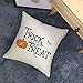 RUOAR Spring Halloween Pillow Cover Orange Trick or Treat Throw Pillow Cover Happy Halloween Cushion Cover 18 x 18 inch