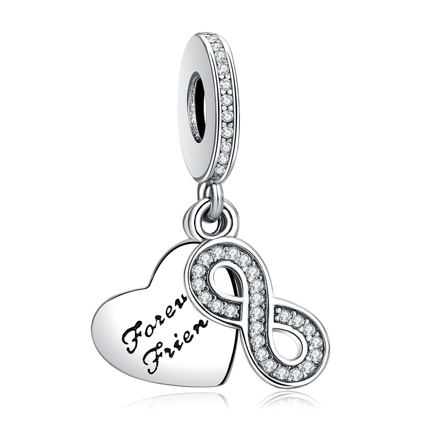 LaMenars Forever Friends Charms Engraved with The Words forever friends 925 Sterling Silver Family Beads Perfect for Bracelet Necklace Birthday Gifts for Best Friends Girls Women