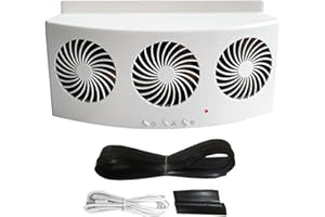 YOMTOVM Car Window Exhaust Fan, Vehicle Ventilator Radiator Cooling Amplifier Fans Window Vent Radiator Fan with Strong Wind (White with USB)