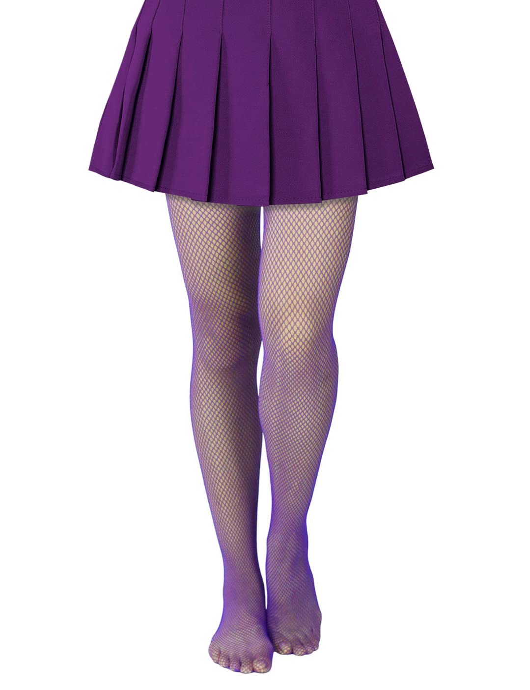 Photo 1 of ** USED** Lastclream High Waisted Fishnet Tights for Women Sexy Fishnet Stockings Full Footed Fishnet Sheer Pantyhose Plus Size (Purple)