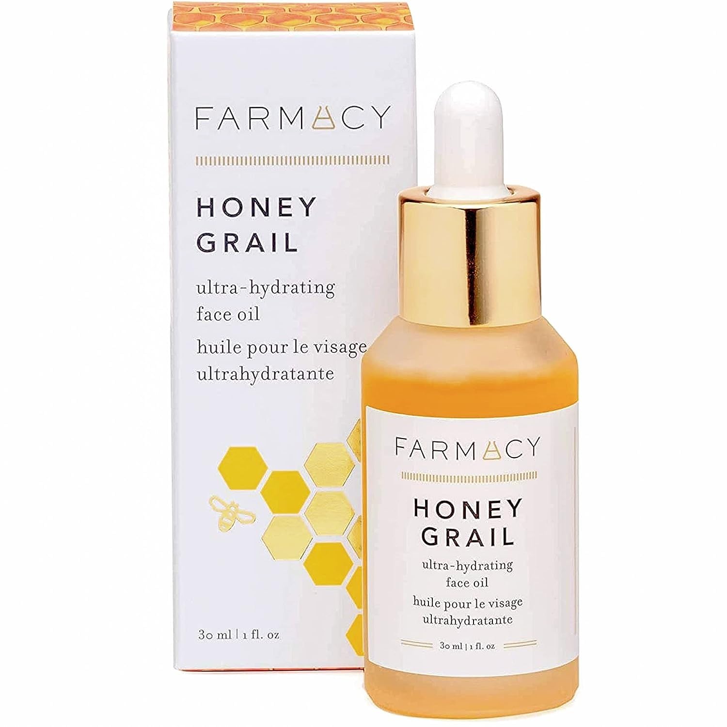 Farmacy Honey Grail Hydrating Face Oil Moisturizer for Dry Skin, Fine Lines & Wrinkles with Rosehip and Sea Buckthorn Oil