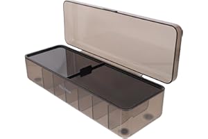 DECORNIJIA Cable Storage Box with Lid 7-Slot Electronics Organizer Bin Cord Management Case for Home and Office