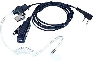 KEYBLU Walkie Talkie 2 Pin Earpiece/Headset with Transparent Acoustic Tube Compatible with Kenwood Retevis RT22 Baofeng GT-5R UV-5R BF-888S BF-F8HP BF-F9 UV-82 Surveillance Headphone