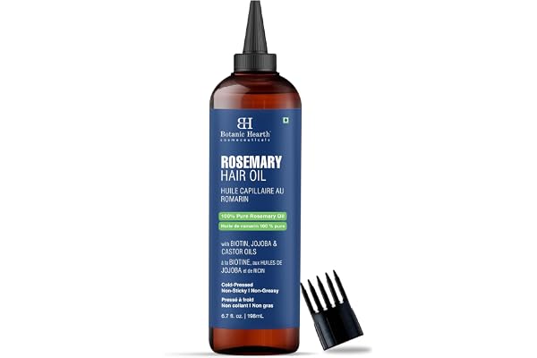 Botanic Hearth Rosemary Hair Oil for Hair & Scalp, 6.7 Fl Oz | Lightweight Hair Oil for Daily Hair Care, Suitable for All Hai