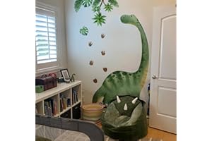 NXUEBDU Large Dinosaur Wall Decals for Boys Bedroom Dino Footprints Wall Stickers Peel and Stick Baby Toddler Kids Room Wall Decor Murals for Nursery Daycare Classroom Decoration (KL-BM2063)